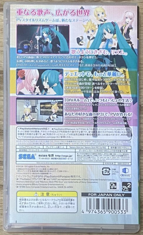 Hatsune Miku Project Diva 2nd 初音ミク プロジェクト ディーヴァ 2nd Japan Retro Direct